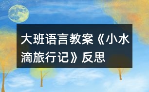 大班語(yǔ)言教案《小水滴旅行記》反思