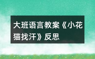 大班語(yǔ)言教案《小花貓找汗》反思