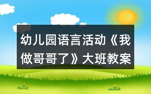 幼兒園語(yǔ)言活動(dòng)《我做哥哥了》大班教案反思