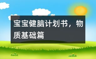 寶寶健腦計(jì)劃書，物質(zhì)基礎(chǔ)篇