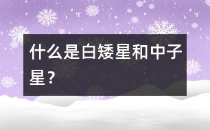 什么是白矮星和中子星？