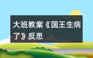 大班教案《國(guó)王生病了》反思