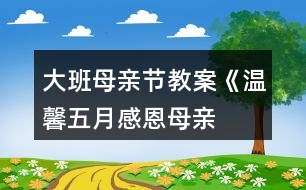 大班母親節(jié)教案《溫馨五月、感恩母親、珍惜親情》反思