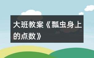 大班教案《瓢蟲身上的點(diǎn)數(shù)》